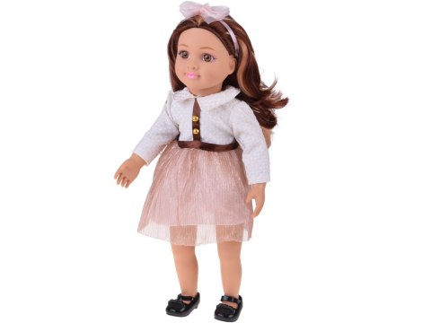 Stylowa Lalka 48 cm z długimi brązowymi włosami - urocza stylizacja ZA5842
