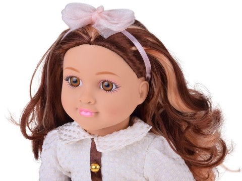Stylowa Lalka 48 cm z długimi brązowymi włosami - urocza stylizacja ZA5842