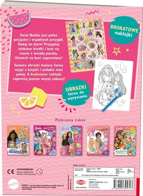 Ameet: BARBIE - Megakolorowanka. Brokatowe Naklejki