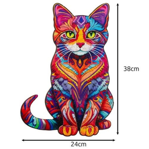 Puzzle drewniane układanka KOT 38 x 24 cm